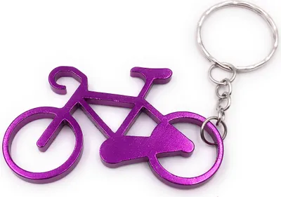 Produktbild von Onwomania Schlüsselanhänger Fahrrad pink flach Metall Anhänger Charm