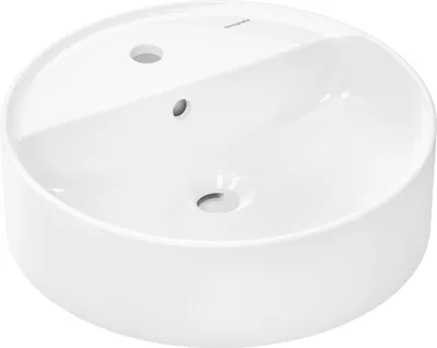 Immagine prodotto di hansgrohe Xuniva S lavabo à poser, avec trop-plein, 1 trou pour robinet, 450x450mm, blanc, 60169450, 60169450