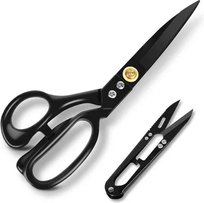 Produktbild von Famanu Stoffschere 23 cm - mit Drahtschneider, professionell, scharf aus rostfreiem Stahl