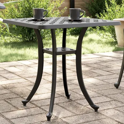 Produktbild von Design Gartentisch Schwarz 53x53x53 cm Aluminiumguss, Gartentische 2024 Neu