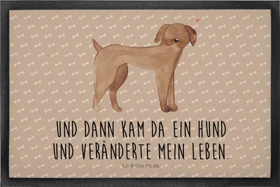 Produktbild von Mr. & Mrs. Panda Schmutzfangmatte Hund Dogge 40 x 60 cm - Hundeglück - Geschenk, Eingangsteppich, Fussmatte, Verliebt, Niedlich, Schmutzmatte, Herz, Schmutzfänger, Hunde