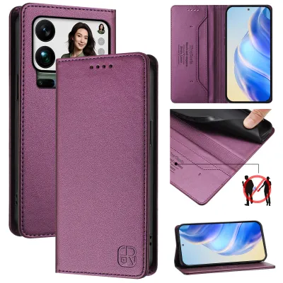 Produktbild von Lederhülle für Xiaomi 17 Pro Max Hülle Flip Brieftasche Kartenfächern Ständer Schutzhülle Lila