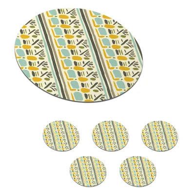 Obrázok produktu pre MuchoWow® Okrúhly sklenený podšálok, sada 6 ks Inkovia - Vzory - Abstraktné 10x10x0.3cm Podložky pod poháre - podložky pod nápoje - ochrana stolovej