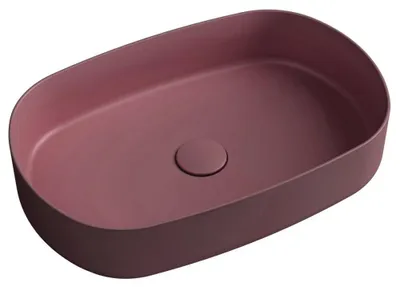 Immagine prodotto di Lavabo da appoggio INFINITY OVAL 55x36cm, Rosso Maroon opaco
