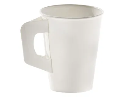Produktbild von 80x Henkelbecher Kaffeebecher weiß Pappe beschichtet 180 ml