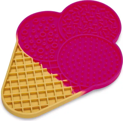 Produktbild von Beeztees Leckmatte Eiscreme - Hund - Silikon - Rosa - 21x15x1,8 cm