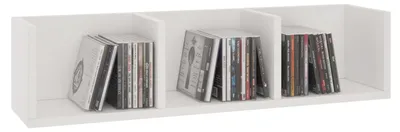 Produktbild von CD DVD Regal STARS Wandregal Hängeregal mit 3 Ablagefächern in weiß, Dekorationsregal