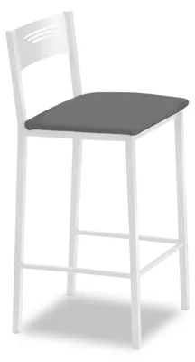 Productafbeelding van ASTIMESA - Hoge keukelstoelen met rugleuning - Wit frame en zitting van