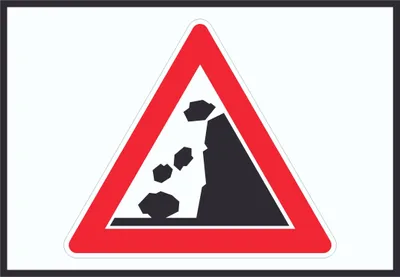Produktbild von Achtung Steinschlag Symbol Schild A1 Rückseite selbstklebend
