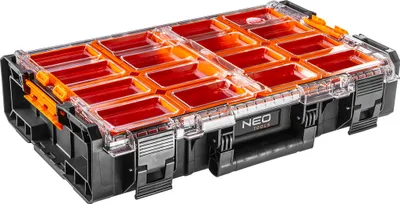 Immagine prodotto di NEO TOOLS cassetta porta attrezzi, organizer, portata 50 kg, dimensioni 575x330x135 mm, 4 scomparti grandi, 8 scomparti medi