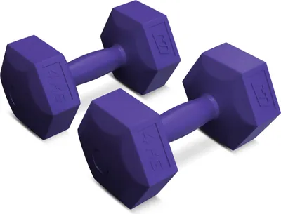 Produktbild von Hop-Sport Kurzhanteln aus Kunststoff, Hanteln - 2er Set 2x4 kg, Hexagon-Form, praktisch & funktional, ideal für Heim- und Fitnesstraining