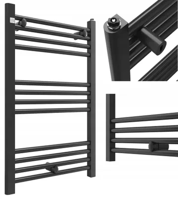 Produktbild von Granitan - Badheizkörper - Handtuchtrockner - 80x50 cm - Schwarz - Handtuchwärmer - PUERTO