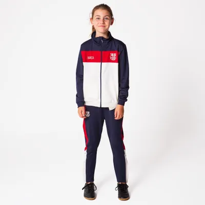 Immagine prodotto di Tuta da allenamento FC Barcelona per bambini - taglia 128 - blu/beige - tuta da allenamento per ragazzi e ragazze