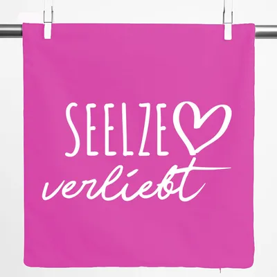Produktbild von Huuraa Kissenbezug Seelze verliebt 40x40cm Fuchsia Baumwolle Dekokissenbezug Geschenkidee
