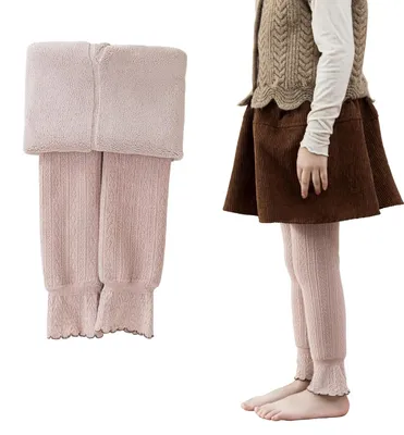 Immagine prodotto di Collant termici per bambine, leggings, invernali, caldi, in cotone, rosa, taglia XL