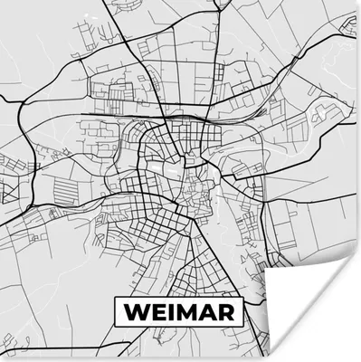 Produktbild von MuchoWow® Poster Weimar - Karte - Deutschland - Stadtplan 75x75 cm - Wand Dekoration