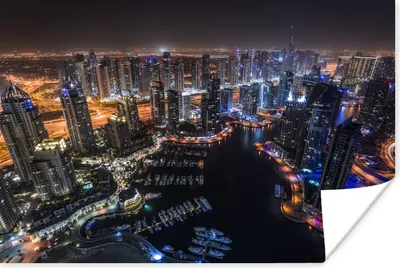 Produktbild von MuchoWow® Poster Ausmalspiel in Dubai Marina 180x120 cm - Fotoplakat