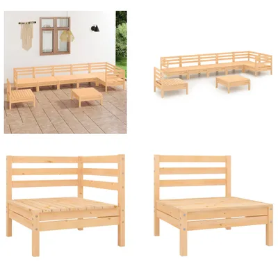 Produktbild von vidaXL 8 tlg. Garten Lounge Set Massivholz Kiefer - Garten-Lounge-Set - Garten-Lounge-Sets - Palettensofa-Set - Palettensofa-Sets