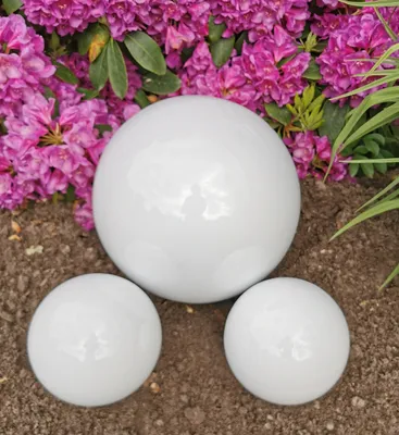 Produktbild von 3er Set Dekorationskugel 30-15-15 cm aus Edelstahl weiß poliert Dekokugel