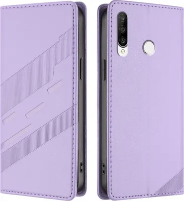 Produktbild von Hülle für Huawei P30 Lite, Kunstleder Brieftaschen Handyhülle mit Kartenfach und Standfunktion Violett