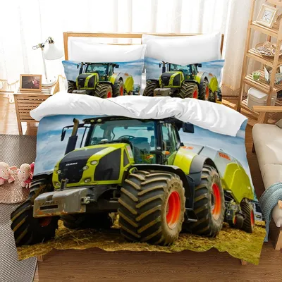 Image de Elzusha - Ensemble de couette pour tracteur, pour enfants, comprenant 3 pièces