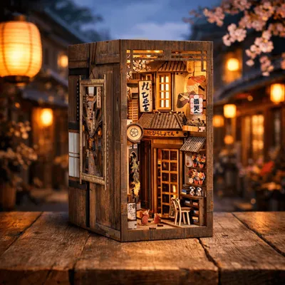 Produktbild von Traditional Japanese Alley Diorama aus Holz