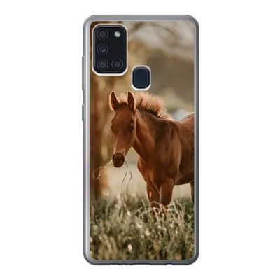 Produktbild von MuchoWow® Handyhülle Schutzhülle Hülle für Samsung Galaxy A21s Pferd - Licht - Wiese Silikon Softcase Handy Hülle - Hartschale
