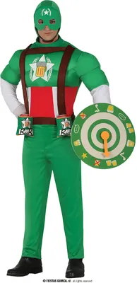 A person wearing a superhero costume.