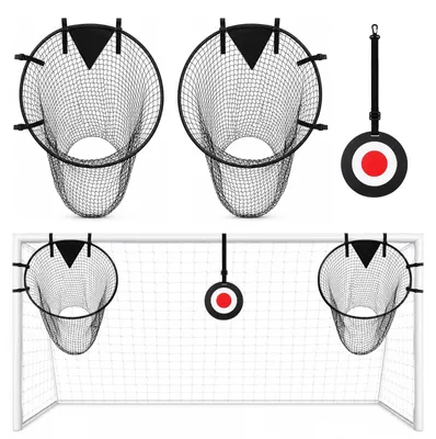 Image de Filet de but en football, lot de 3, diamètre 45 cm, accessoire d'entraînement pour améliorer la précision des tirs, football