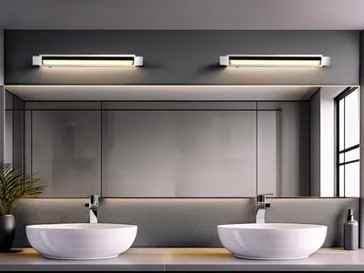Produktbild von 2er SET dimmbare LED Bad Spiegelleuchten für Badezimmer Silber Chrom Breite 50cm