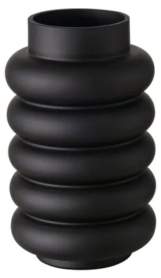 Obrázok produktu pre BOLTZE Vase Ribbo (Farbe Schwarz, aus Glas, Matt, Höhe 25 cm, Ø 15 cm, Rund)