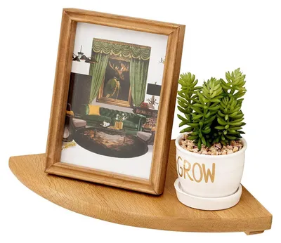 Immagine prodotto di Mensola angolare a muro in legno massello di quercia, 22 cm