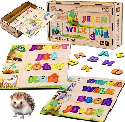 Zdjęcie produktu dla Puzzle Układanka Alfabet Zwierząt Nauka Pisania Czytania Zwierzęta Puz-91768