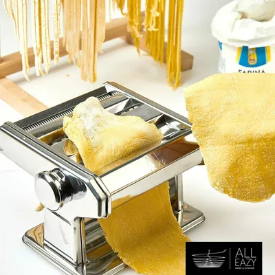 Produktbild von Nudelmaschine manuell aus Edelstahl Pasta Maker 3-in-1 Pastamaker Pastamaschine