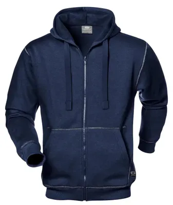 Produktbild von Sir Safety KANGOO Herren-Arbeitssweatshirt mit Kapuze und Reißverschluss, Baumwolle/Polyester, XXL, Dunkelblau