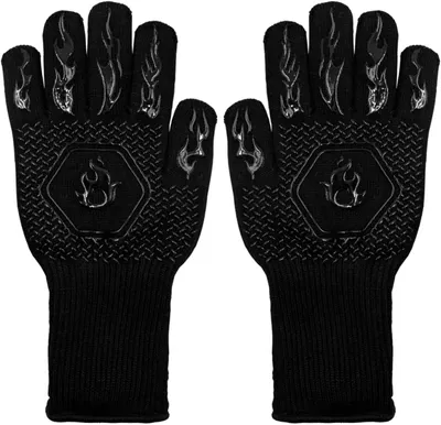 Produktbild von Ofenhandschuh Grillhandschuhe, hitzebeständig, Grillhandschuhe, hitzebeständig bis 500 °C, feuerfest zum Kochen, Grillen