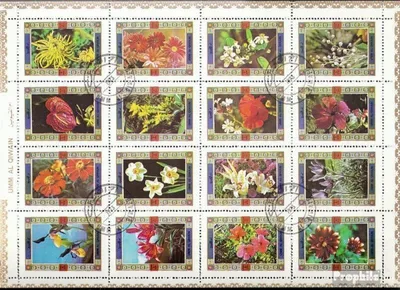 Produktbild von Briefmarken Umm al Kaiwain 1972 Mi 1034A-1049A Kleinbogen (kompl.Ausg.) gestempelt Blumen