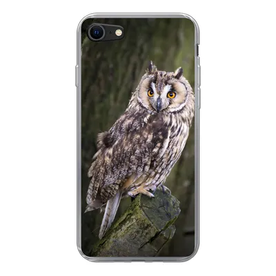 Produktbild von MuchoWow® Handyhülle Schutzhülle Hülle für iPhone 7 Eule - Nahaufnahme - Baum Silikon Softcase Handy Hülle - Kartenhalter