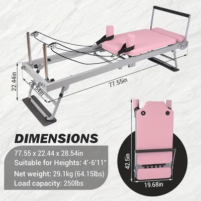 Image de Pilates Reformer - Appareil de Pilates - Équipement de fitness - Appareil de musculation - Appareil d'entraînement - Pliable et compact