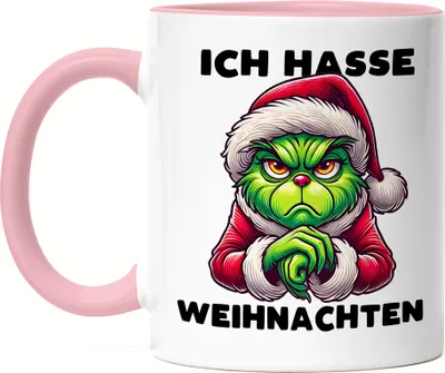 Produktbild von Ich Hasse Weihnachten Tasse rosa Weihnachtsmuffel Sarkasmus Anti-Weihnachten Geschenkidee