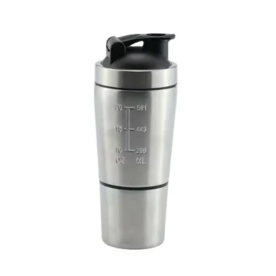 Produktbild von Shaker-Flasche mit Aufbewahrung für Pulver,Edelstahl-Shaker-Flasche mit Schneebesen,BPA-frei
