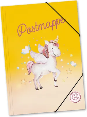 Productafbeelding van itenga Postmappe A4 PP Motiv EINHORN Aquarell aus langlebigem Kunststoff