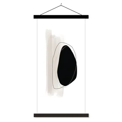 Produktbild von MuchoWow® Textilposter Schwarz - Farbe - Pastell 90x180 cm mit schwarzem Rahmen - Dekoration Wohnzimmer