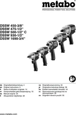 Produktbild von Metabo Druckluft-Schlagschrauber DSSW 1690-3/4"