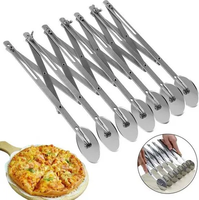 Produktbild von Famanu Pizzaschneider 7 Räder aus Edelstahl - Verstellbarer Pizzaschneider