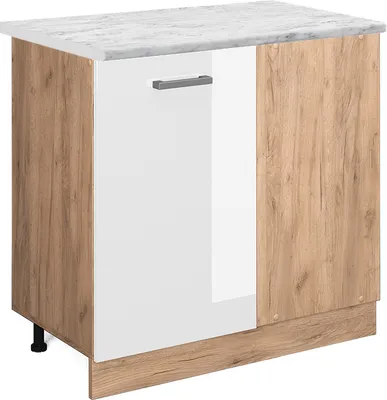 Image de Meuble d'angle Vicco R-Line Blanc Haute brillance 86cm PT Marbre, Model 45381