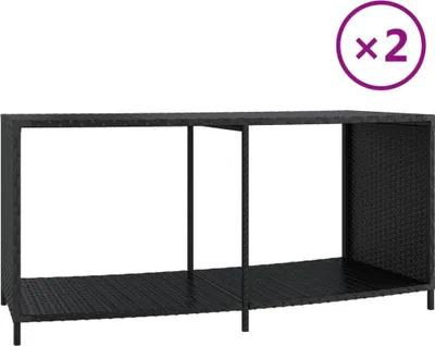 Obrázek produktu pro vidaXL Outdoor-Regale 2 Stk. Schwarz Poly ratan