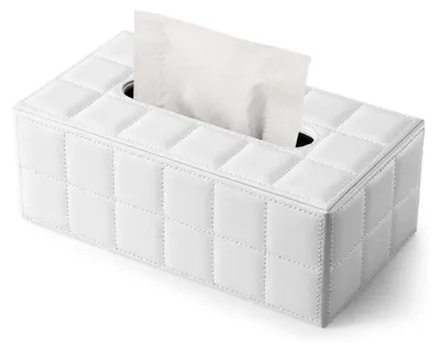 Produktbild von Kosmetiktücherbox aus Leder (Weiß)