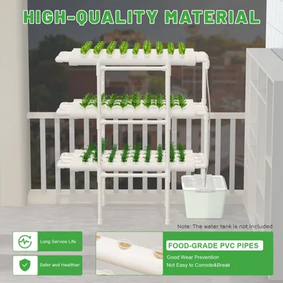 Produktbild von Hydrokulturanbau-Behälter, 3-stöckig - 108 Pflanzlöcher - Für Gemüse und Kräuter