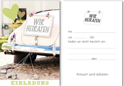 Einladung - 5 Einladungskarten im Format 10,5 x 15 cm mit 5